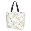 Borse per la spesa Borsa per la spesa extra large con fiori ad acquerello Borsa a tracolla riutilizzabile con fiori e foglie