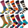 Fashion Hip hop Socks Men women Combed Cotton Stripe Pattern Long Tube Funny Happy Novelty Skateboard Crew socks Casual Crazy Skateboard stocking