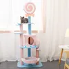 Scratchers Luxury Pet Cat Tree House Condo Möbler Multilayer Cat Tree Tower Toy Sisal Scratching Post för kattklättring Hoppning Toys