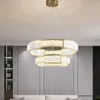 Lampadari Lampadario LED Rotondo Oro RC Colore Luce Regolabile Moderno Forma Speciale Con Altezza E Lunghezza Personalizzate