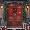 Decorative Flowers Greenery Christmas Garland Green Front Door Pine Wreath Festive Celebration Room Ornaments For Window Walls Fireplace