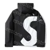 Winter supermeJacket Mens Designer Jacket Brand New Black White long Sleeve Tops Woman Graffiti Pattern designer jackets polo shirt Size high quality tops