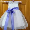 Girl Dresses Flower For Wedding Fashion Little Girls Kids/Child Dress With Sash Lovely Keyhole Party Pageant Communion