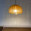 Hangende lampen plafond kroonluchter pompoen hout kunst huisdecoratie slaapkamer coffeeshop verblijf balkonlamp