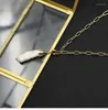 Подвесные ожерелья элегантные женские ювелирные украшения натуральные барочные жемчужины с длинным цепным ожерельем очарование шеи Кокер, женские аксессуары