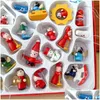 Décorations de Noël 48pcs mini poupées en bois peintes à la main ange bonhomme de neige ornements arbre de Noël pendentif boules pour enfants cadeau 231018 Dro Dhrgw