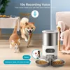 Alimentazione 3L4.5L Alimentatore automatico intelligente per animali domestici WIFI APP Controllo remoto per distributore di cibo per cani gatto Registrazione vocale cronometrata Ciotola in acciaio inossidabile