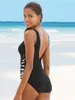 Kvinnors badkläder Kvinnor Retro One Piece Swimsuit Sports Slimming 2023 Baddräkt Sommarstrandkläder