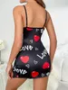 Seksowna piżama seksowna w kształcie serca i litera kwiatowa piżama koronka ozdobiono głębokie dzielone piżamą piżamą i sukienki 231128
