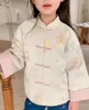 Jaquetas Bebê Menina Roupas de Alta Qualidade Meninas Vintage Top Mandarim Collar Chinês Ano Traje Cheongsam