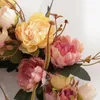 Dekoratif Çiçekler Şakayık Çelenk 30 30cm Yüksek Kaliteli Pembe Plastik Mor İpek Kumaş Şükran Günü/Cadılar Bayramı Markası için 1 PCS