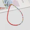 Naszyjniki wisioranki kamery kopuły nowe boho proste koraliki Choker Kobiety kolorowe pasmo krótkie urok Naszyjniki letnie moda Słodka szyja Prezent AA230428