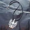 Hänge halsband albanska örn halsband rostfritt stål med svart sladd och o kedja unisex mode smycken män kvinnor gåva