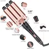 Encrespadores de cabelo Alisadores 5 em 1 Waver Curling Iron Wand Set com 3 barris Crimper de cabelo Multi Design Curling Wands Set com escova alisadora de cabeloL231128