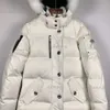 다운 재킷 남자 모피 칼라 파카 겨울 방수 흰색 오리 코트 망토 패션 남자와 여자 커플 무스 캐주얼 버전 따뜻함 357