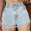 Kvinnors shorts denim för kvinnor plus size Summer rippade midhöjning stretch beskurna jeans breda ben kvinnliga