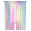Sheer Curtains Bedroom Starlight Rainbow Spots Living Room Kitchen Window Garden Terrace Balcony 231128