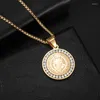 Pendant Necklaces Gold Color Catholic Classic Holy Father Medal Necklace For Men Women Religious Wind Amulet Jewelry Gift