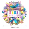 Decorative Flowers Easter Wreath Spring Decoration 13.8in Door With Pastel Indoor Pastoral Style For Front