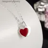 Anhänger Halsketten Designer Classic S925 Sterling Silber Emaille Pfirsich Herz Halskette Double Love Tanabata Valentinstag Geschenk mit Box Z4LN