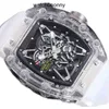 Projektant Ri Mlies Luksusowe zegarki Glass Transparent Crystal męskie zegarek Pełny automatyczny mechaniczny zagłębienie Modna Spersonalizowana Winiarnia