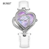 Montres femme BUREI marque dames mode coeur montre femmes étanche luxe décontracté Bracelet en cuir Quartz montres Relogio Feminino 231128