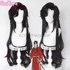 Anime Costumes San Lang Wig Hua Cheng Cosplay Urzędnicy Błogosławieństwo Cosplay Tian guan ci fu cosplay czarna peruka cosplay anime syntetyczne peruki zln231128