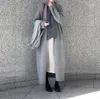 여성용 니트 게으른 느슨한 스웨터 여성 2023 가을과 겨울에는 무릎 카디건 코트 위에 슈퍼 겨울