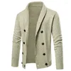 Hommes chandails automne hiver hommes pull mode décontracté Double boutonnage tricot Cardigan pur coton chaud mâle haute qualité manteau hommes