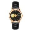 Montres-bracelets Rose Cohome Hommes Montres Mouvement Automatique Étanche Femmes Montre-Bracelet Mécanique Bracelet En Cuir Véritable Mekanik Izle Otomatik