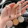 Multicolor Rhinestone Crystal Ball Car Keychain Flash Diamond Lady Bag Pendant Ring Women Car Key Chains Fashion Jewelry Party Gifts