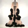 Couleur unie Robes de maternité femmes robe longue Tulle peignoir Robes Shoot fête d'anniversaire mariée moelleux vêtements de nuit