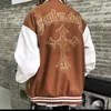 Herrjackor American Retro Vintage Letter Flocking Baseball Uniform Y2K Street Fashion Punk Style Niche Loose Jacket Tide For Men and Women 231128