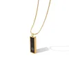 Pendant Necklaces 18k Gold Plated Stainless Steel Rectangle Initial Letter G For Women Girls