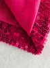 Saias MESTTRAF Mulheres 2023 Moda Y2K Rosa Vermelho Brilhante Lantejoulas Mini Saia Vintage Cintura Alta Zíper Feminino Streetwear