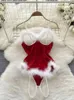 Seksowna piżama przyjęcie świąteczne Paja Pajama Połączenie ciasne kombinezony Smukły Intymny seks Mesh Tosit Kobiet Zasilanie bielizny Sexy Set 231128