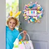 Decorative Flowers Easter Wreath Spring Decoration 13.8in Door With Pastel Indoor Pastoral Style For Front