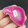 認定ピンクナチュラルAgate Chalcedonyスライスペンダント