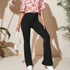 Pantalon Femme Noir Solide Taille Haute Skinny Flare Femmes 2023 Retour Slim Fit Femme Printemps Extensible