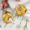 Hoop oorbellen voor vrouwen 2023 Trend hart 24k Gold vergulde koper Geometrische verklaring Earring Bridal Wedding Party sieraden