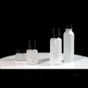 50G Glass Bottle Wtih Plastic Wood Grain Lids 50ML 110ML 150ML Frost Glass Cream Cosmetic Container Pump Bottles Gdrfo