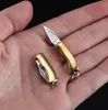 Mini Retractable Utility Knife Pocket Brass Keychain knife Portable Cutting Tool Multi-function Mini Key Ring Pendant Tool