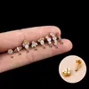 1.2x8 Inner Teeth Lip Nail Boucles d'oreilles Goujons Tige Titane Incrusté Zircon Cubique Earbone Nail Lip NailsTitanium Puncture Mini Boucles D'oreilles Pour Les Femmes En Acier Inoxydable Pin