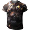 Heren T-shirts Dominante Leeuw 3D Print T-shirt Dier Tijger Patroon Zomer Casual Streetwear Sneldrogend Mode Kleding