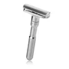 Adjustable Safety Razors Zinc Alloy Double Edge Classic Mens Shaving Mild to Aggressive 1-6 File Hair Removal Shaver with 5 Blades