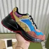 Designer Rhyton Schoenen Multicolor Sneakers Mannen Vrouwen Trainers Vintage Chaussures Platform Sneaker Aardbei Muis Mond Schoen