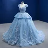 Nieuwe plus size bruid Quinceanera jurk blauw kanten appiques kristallen kristallen moeder van bruidegom jurken prachtige avond formele jurken bruiloft gasten jurk