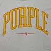 Men's T Shirts Purple Brand Mens T-shirts Round Neck Yellow Letter Printed Tee Regular Fit Crew Cotton Tops T-Shirt