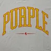 T-shirts pour hommes violet marque hommes T-shirts col rond jaune lettre imprimé T-Shirt coupe régulière équipage couverture en coton T-Shirt