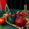 Décorations de Noël Sacs de Père Noël Sac cadeau en tissu Poignée de bonbons Arbre pour la maison Table Année 2023 Rouge Noël Cadeaux de Noël Cadeaux